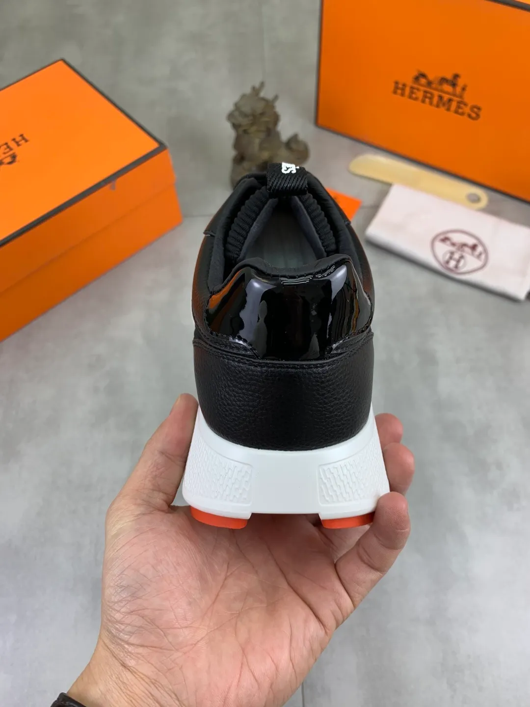 Men's men's shoes P460 new style [HERMES] Hermès - High-end quality original order - Upper: 🔝Nappa calfskin, sewn brand 'H' totem - Inner: water-dyed cowhide - Outsole: ultra-light TPU foam; molded outsole - Ultra-high quality control·Fine workmanship: highlighted (high-end·nobility·grade) -Size: 38-44 (45 can be customized)·